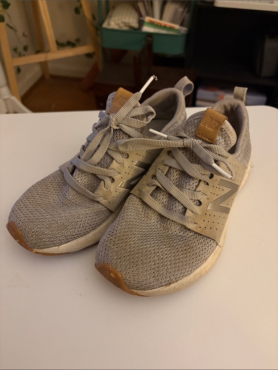 New Balance Shoes - New Balance Kids' Light Gray and Tan Sneakers